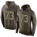 Wholesale Cheap NFL Men's Nike Baltimore Ravens #73 Marshal Yanda Stitched Green Olive Salute To Service KO Performance Hoodie