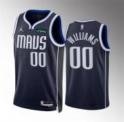 Cheap Men's Dallas Mavericks #00 Brandon Williams Navy Statement Edition Stitched Basketball Jersey