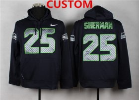 Cheap Custom Nike Seattle Seahawks Navy Blue Hoodie