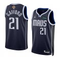 Cheap Men's Dallas Mavericks #21 Daniel Gafford Navy 2024 Finals Statement Edition Stitched Basketball Jersey