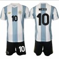 Cheap Men's Argentina #10 Lionel Messi White Blue 2025 Home Soccer Jersey Suit