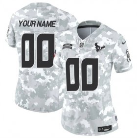 Cheap Women\'s Houston Texans Active Player Custom 2024 F.U.S.E Arctic Camo Salute To Service Limited Stitched Football Jersey(Run Small)