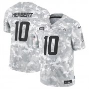 Men's Los Angeles Chargers #10 Justin Herbert 2024 Arctic Camo Salute To Service Limited Stitched Football Jersey