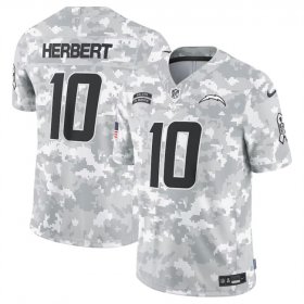 Men\'s Los Angeles Chargers #10 Justin Herbert 2024 Arctic Camo Salute To Service Limited Stitched Football Jersey