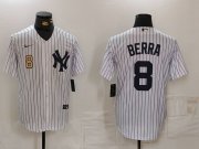 Cheap Men's New York Yankees #8 Yogi Berra White Stitched Nike Cool Base Throwback Jerseys