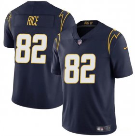 Cheap Men\'s Los Angeles Chargers #82 Brenden Rice Navy 2024 Draft Vapor Limited Football Stitched Jersey