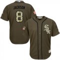 Wholesale Cheap White Sox #8 Bo Jackson Green Salute to Service Stitched MLB Jersey