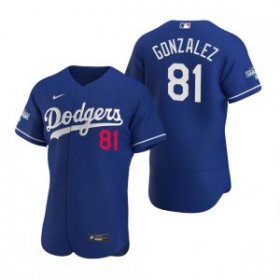 Wholesale Cheap Los Angeles Dodgers #81 Victor Gonzalez Royal 2020 World Series Champions Jersey