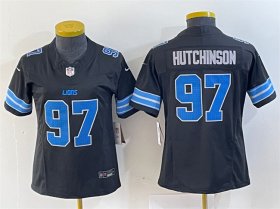 Cheap Women\'s Detroit Lions #97 Aidan Hutchinson Black 2024 F.U.S.E. 2nd Alternate Vapor Limited Football Stitched Jersey