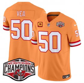 Cheap Men\'s Tampa Bay Buccaneers #50 Vita Vea Orange F.U.S.E. 2024 NFC South Champions With 3-Star C Patch Limited Stitched Jersey