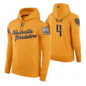 Wholesale Cheap Adidas Predators #4 Ryan Ellis Men\'s Yellow 2020 Winter Classic Retro NHL Hoodie