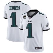 Wholesale Cheap Men's Eagles 2022 #1 Jalen Hurts White With 2-star C Patch Vapor Untouchable Limited Stitched NFL Jersey