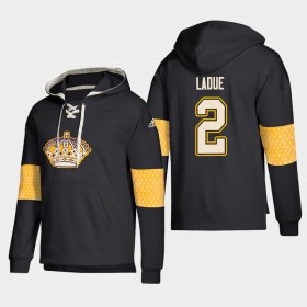 Wholesale Cheap Los Angeles Kings #2 Paul Ladue Black adidas Lace-Up Pullover Hoodie