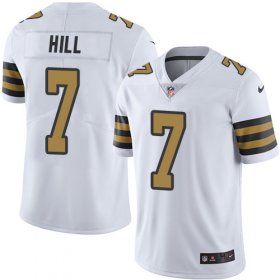 Wholesale Cheap Nike Saints #7 Taysom Hill White Men\'s Stitched NFL Limited Rush Jersey