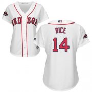 Wholesale Cheap Red Sox #14 Jim Rice White Home 2018 World Series Women's Stitched MLB Jersey