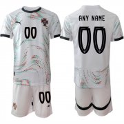 Cheap Men's Portugal Team Custom 2025 White Away Soccer Jersey Suit