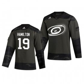 Wholesale Cheap Carolina Hurricanes #19 Dougie Hamilton Adidas 2019 Veterans Day Men\'s Authentic Practice NHL Jersey Camo