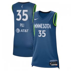 Cheap Women\'s Minnesota Lynx #35 Alissa Pili Blue 2024 Stitched Jersey