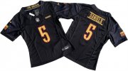 Cheap Women's Washington Commanders #5 Jayden Daniels Black 2024 F.U.S.E. Draft Stitched Jersey(Run Small)