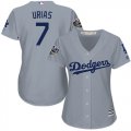 Wholesale Cheap Dodgers #7 Julio Urias Grey Alternate Road 2018 World Series Women's Stitched MLB Jersey