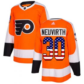 Wholesale Cheap Adidas Flyers #30 Michal Neuvirth Orange Home Authentic USA Flag Stitched NHL Jersey