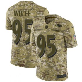 Wholesale Cheap Nike Ravens #95 Derek Wolfe Camo Men\'s Stitched NFL Limited 2018 Salute To Service Jersey