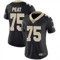 Wholesale Cheap Nike Saints #75 Andrus Peat Black Team Color Women's Stitched NFL Vapor Untouchable Limited Jersey