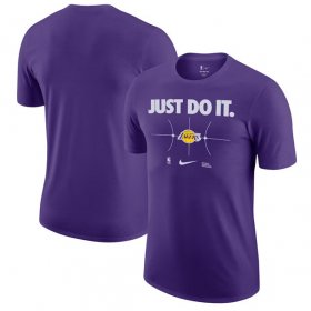 Cheap Men\'s Los Angeles Lakers Purple Just Do It T-Shirt