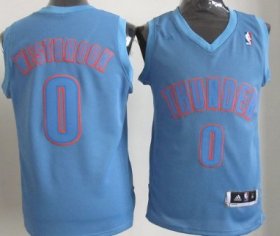 Wholesale Cheap Oklahoma City Thunder #0 Russell Westbrook Revolution 30 Swingman Light Blue Big Color Jersey