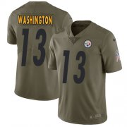 Wholesale Cheap Nike Steelers #13 James Washington Olive Men's Stitched NFL Limited 2017 Salute To Service Jersey