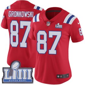 Wholesale Cheap Nike Patriots #87 Rob Gronkowski Red Alternate Super Bowl LIII Bound Women\'s Stitched NFL Vapor Untouchable Limited Jersey