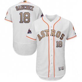 Wholesale Cheap Astros #18 Aaron Sanchez White FlexBase Authentic 2018 Gold Program Cool Base Stitched MLB Jersey