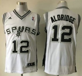 Wholesale Cheap San Antonio Spurs #12 LaMarcus Aldridge Revolution 30 Swingman White Jersey