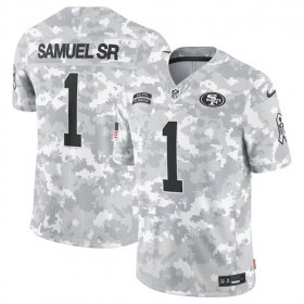 Men\'s San Francisco 49ers #1 Deebo Samuel Sr 2024 Arctic Camo Salute To Service Limited Stitched Football Jersey