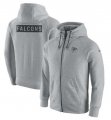 Wholesale Cheap Men's Atlanta Falcons Nike Ash Gridiron Gray 2.0 Full-Zip Hoodie