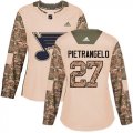 Wholesale Cheap Adidas Blues #27 Alex Pietrangelo Camo Authentic 2017 Veterans Day Women's Stitched NHL Jersey