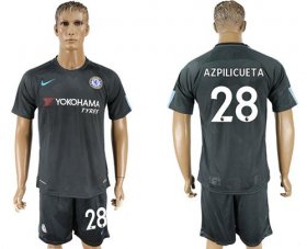 Wholesale Cheap Chelsea #28 Azpilicueta Black Soccer Club Jersey