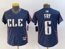 Wholesale Cheap Youth Cleveland Guardians #6 David Fry Navy 2024 City Connect Limited Stitched Jersey