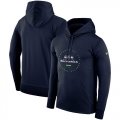 Wholesale Cheap Men's Seattle Seahawks Nike College Navy Sideline Property Of Wordmark Logo Performance Pullover Hoodie