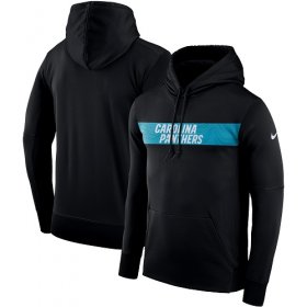 Wholesale Cheap Men\'s Carolina Panthers Nike Black Sideline Team Performance Pullover Hoodie