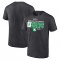 Wholesale Cheap Men's Boston Celtics Heather Charcoal 18-Time Finals Champions Steal the Ball T-Shirt