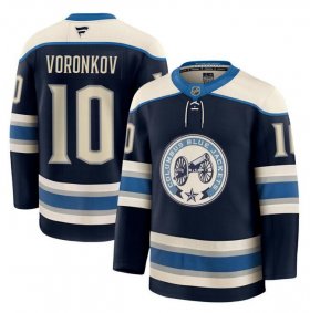 Men\'s Columbus Blue Jackets #10 Dmitri Voronkov Navy 2024-25 Alternate Stitched Hockey Jersey