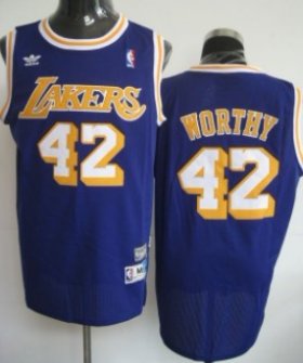 Wholesale Cheap Los Angeles Lakers #42 James Worthy Purple Swingman Throwback Jersey