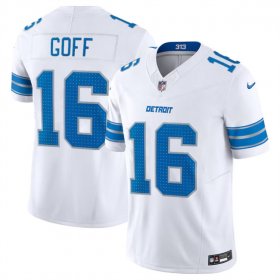 Cheap Men\'s Detroit Lions #16 Jared Goff White 2024 F.U.S.E. Vapor Limited Football Stitched Jersey