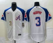 Wholesale Cheap Men's Atlanta Braves #3 Dale Murphy Number White 2023 City Connect Flex Base Stitched Jersey2