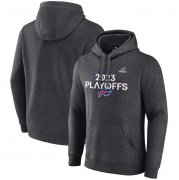 Cheap Men's Buffalo Bills Heather Charcoal 2023 Playoffs Fleece Pullover Hoodie