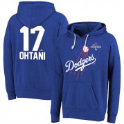 Cheap Men's Los Angeles Dodgers #17 Shohei Ohtani Royal 2024 World Series Champions Name & Number Tri-Blend Pullover Hoodie