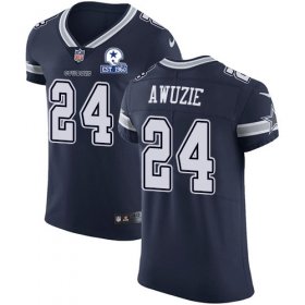 Wholesale Cheap Nike Cowboys #24 Chidobe Awuzie Navy Blue Team Color Men\'s Stitched With Established In 1960 Patch NFL Vapor Untouchable Elite Jersey