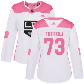 Wholesale Cheap Adidas Kings #73 Tyler Toffoli White/Pink Authentic Fashion Women\'s Stitched NHL Jersey