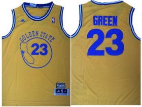 Wholesale Cheap Men\'s Golden State Warriors #23 Draymond Green Yellow Hardwood Classics Soul Swingman Throwback Jersey